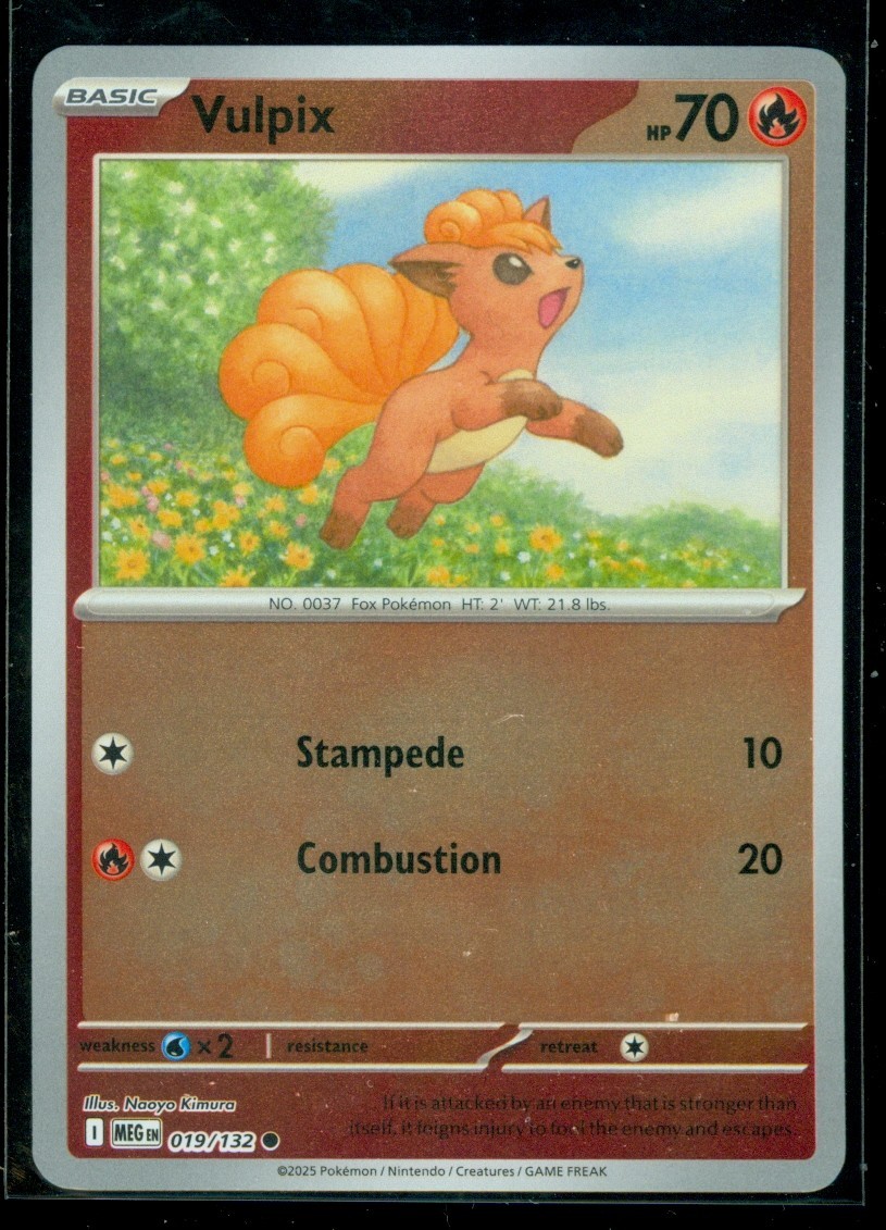 Pokemon VULPIX 019/132 - Mega Evolution - Rev Holo - MINT