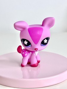 LITTLEST PET SHOP LPS Toys Gift Brown Wolf Green Eyes Pink Ears Dog Puppy #2440 EUR 8,60 - FR
