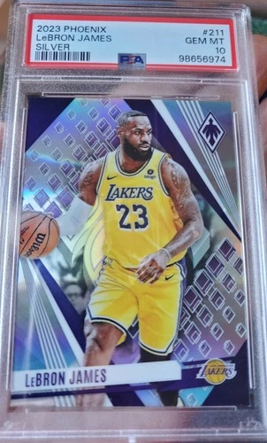 LEBRON JAMES 2023 Phoenix Silver Refractor Card #211 PSA 10 LA LAKERS LOW POP!