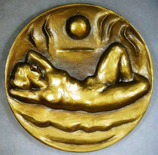 Sociedad de Medallistas #116 1987 Salida del sol y salida de la luna, 73 mm Mujer desnuda