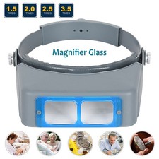 4 Len Head Magnifier Glasses Magnifying Visor Glass Headband Lenses New
