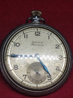 Argus precision, pocket watch, run, 602