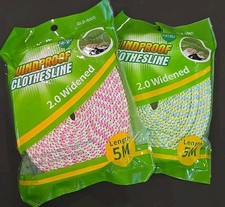 Portable Clothesline Lot Of 2 Ready To Use Indoor/Outdoor 16ft Each D-14