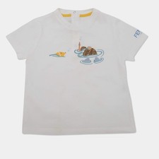 Fendi Kids White Marine Graphic Jersey Tshirt 18 M