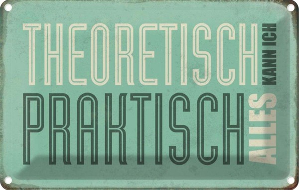 Blechschild 12X18 Cm Theoretisch Praktisch Kann Alles Spruch Zitat Deko Geschenk-image