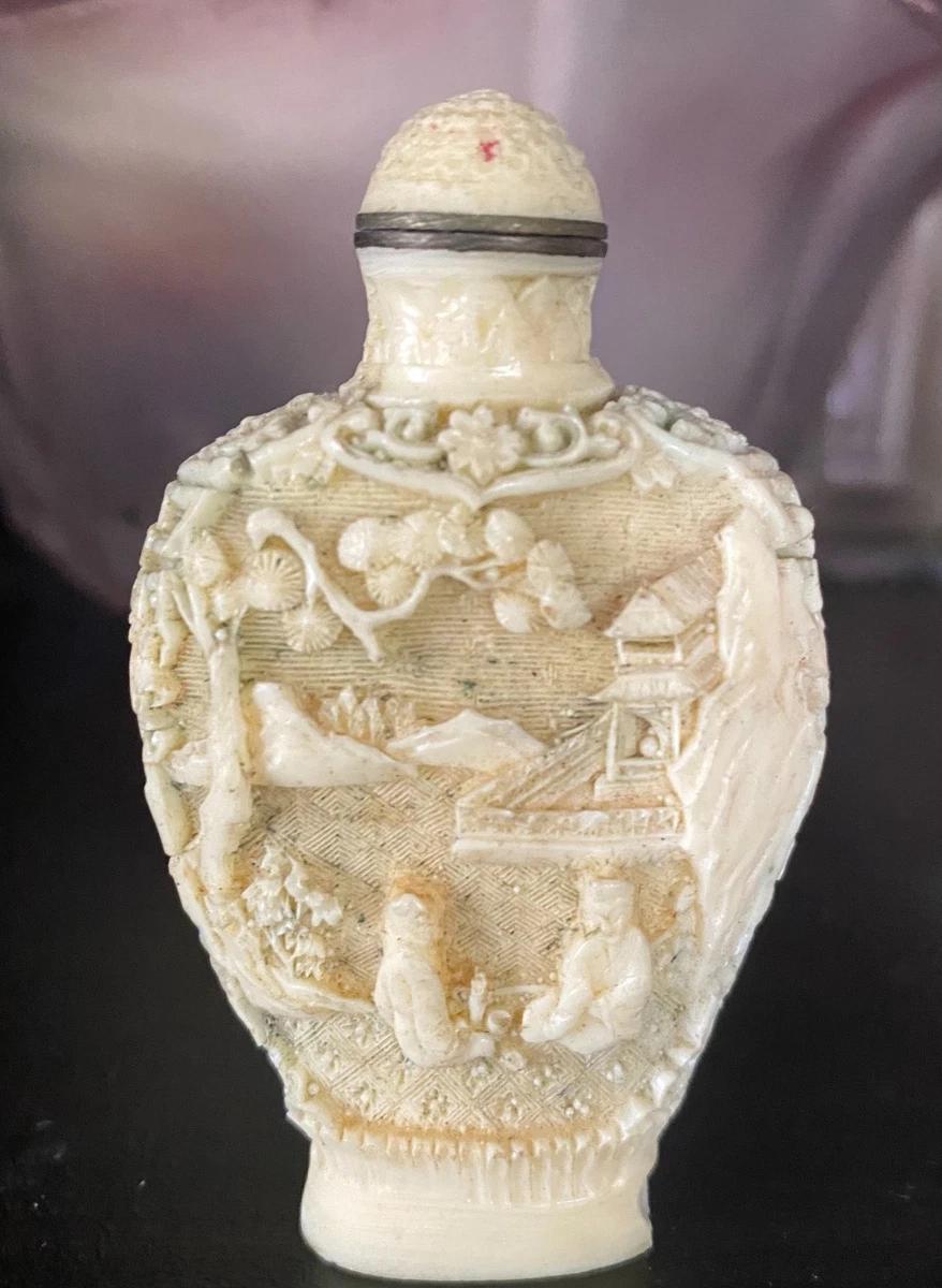鼻煙壺 象牙風 古美術 骨董 アンティーク 中国 嗅ぎたばこ入れ 象牙古董中国鼻烟壶| eBay