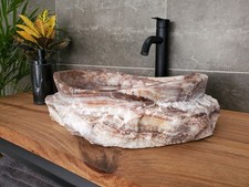 S31_10 Serpentine Onyx Stone Vessel Sink - 16.5 x 14 inch