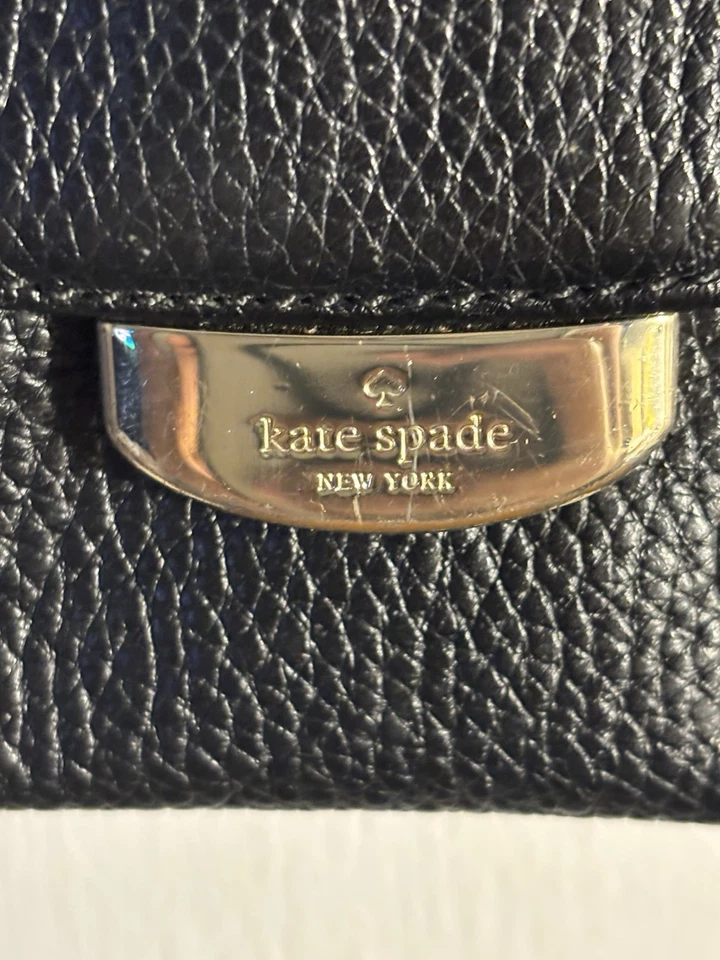 Cartera bandolera de cuero negra Kate Spade Ventage Foto 3 de 4