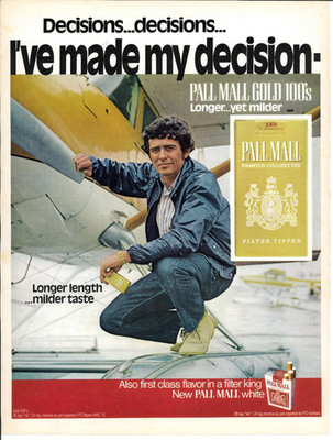 1971 PALL MALL Cigarette Tobacco Sea Plane Vintage Magazine Print Advertising