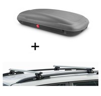 Dachbox VDP-BA400 + DachträGer CRV120A Kompatibel Mit Volkswagen Tiguan 07-16