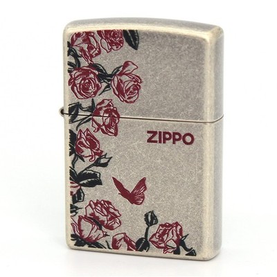 Zippo Feuerzeug 121FB Asia Custom / Passion for Roses One Side Printing Neu i...
