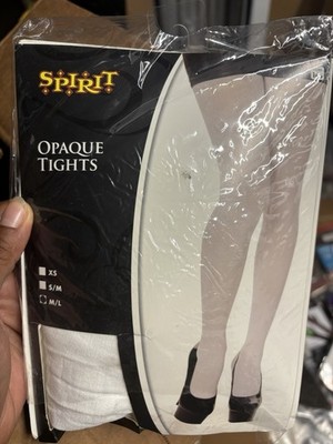 Spirit Halloween Opaque White Tights Medium/Large Adult Women s