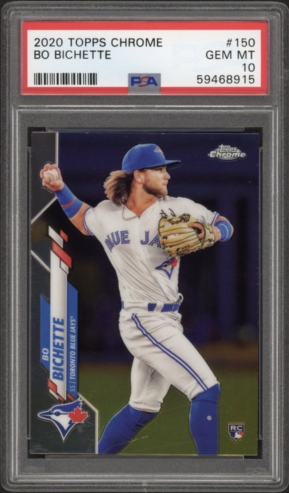 2020 Topps Chrome Bo Bichette Rookie RC #150 PSA 10 GEM MT Toronto Blue Jays