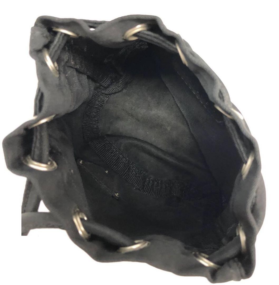 PRADA Mini Drawstring Pouch Black Triangle Logo A… - image 6