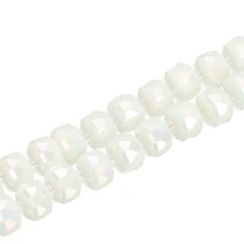 Crystal Glass Beads, 8 mm Rondelle Crystal Beads, Porcelain White