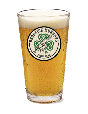 Dropkick Murphys (Boston) 16oz Pint Beer Glass Rock and Roll Handmade Barware 26