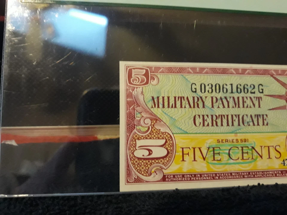 Series 591 5 cent Military Payment Certificate MPC Choice About New 58PPQ! - Image 2 of 4