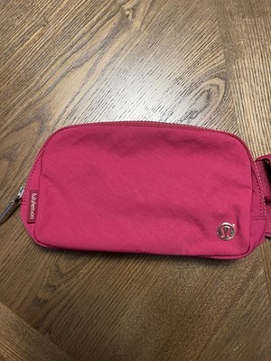 lululemon Everywhere Belt Bag Red Nylon Waist Pack Zip Closure 2 Pockets