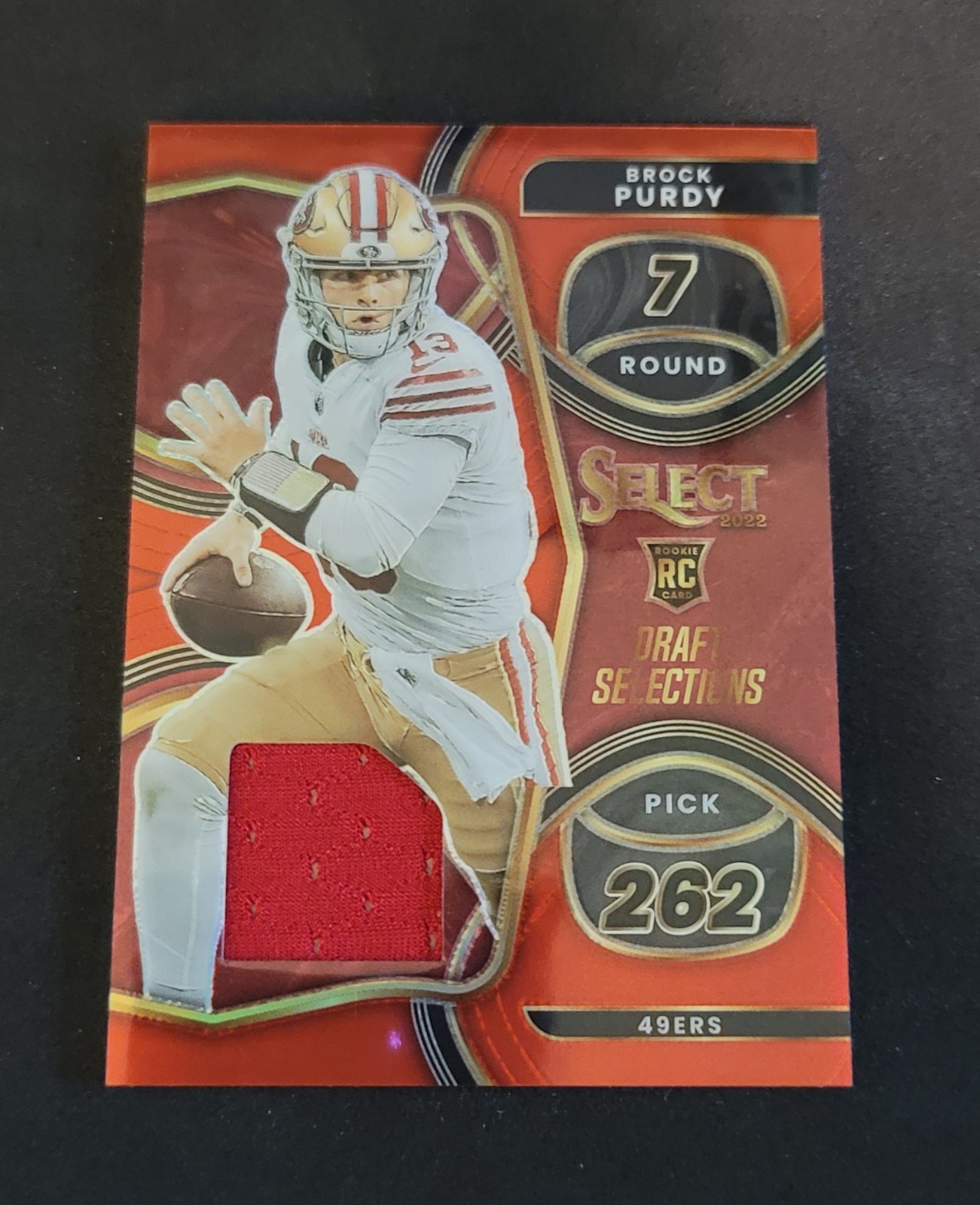 Brock Purdy 2022 Panini Select #DS-24 Red Prizm Draft Selections Rookie Patch