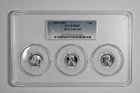 1943 P D S 1c Lincoln Steel Wheat Cent PCGS Graded MS 67 Three Coin Set