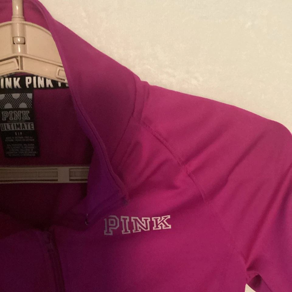 Victoria Secret Ultimate Barbie Rosa Manga L Entrenamiento Correr Camisa Talla Pequeña Foto 2 de 4