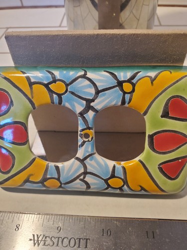 Talavera switch plate, 2 receptor, authentic, made in Mexico, blue talavera 💥💫 - Imagen 4 de 13