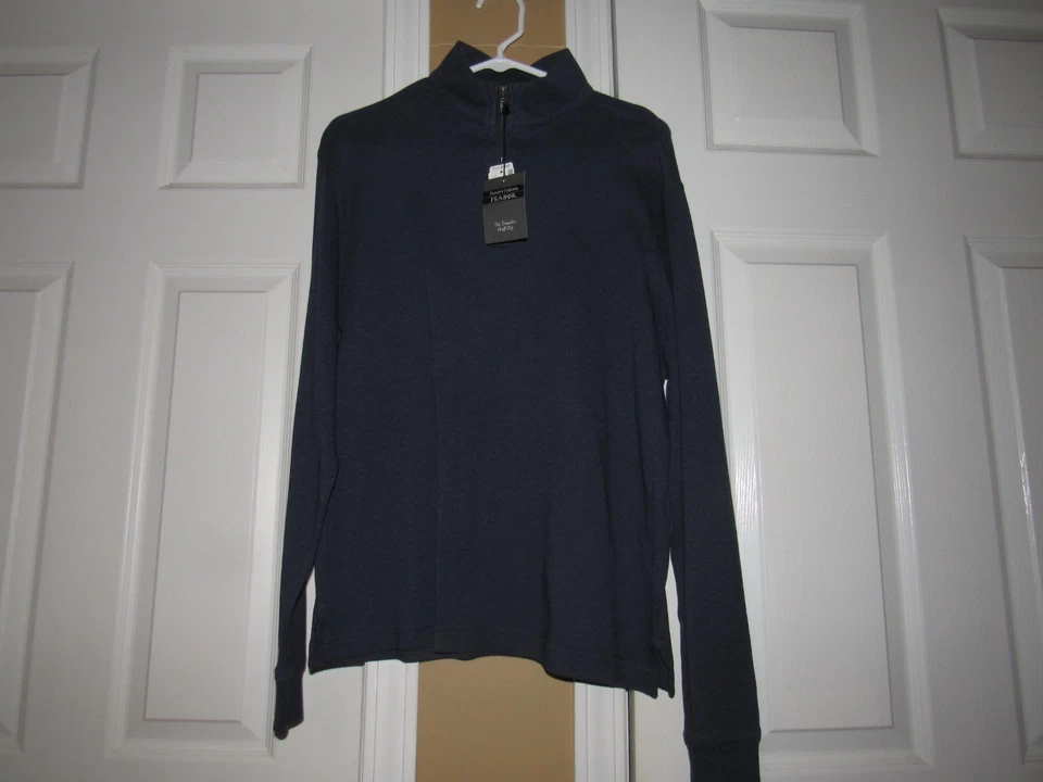 $90 NWT New JOS JOSEPH A BANK Sweater 1/4 Zip Traveler Men's Small Blue - Image 2 of 4