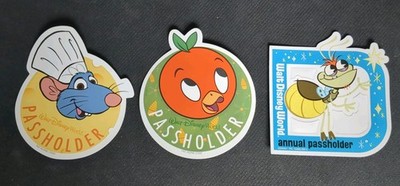 3 Authentic Walt Disney World Annual Passholder Magnets. All New, Never Used