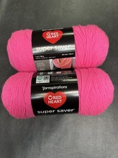 2 Pack - Red Heart Super Saver Yarn-Pretty In Pink - 100 Acrylic, 7 oz