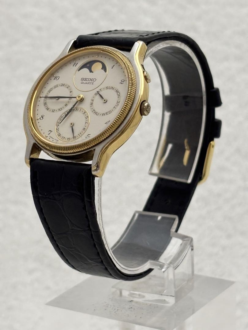 SEIKO クォーツ 腕時計 ムーンフェイズ 7F38-6190 セイコー SEIKO 7F38-6190 クオーツ ムーンフェイズ 時計 - メルカリ