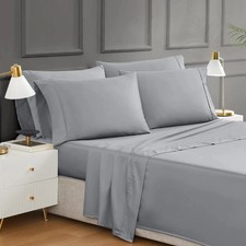 Hotel Signature Sateen 400 TC Cotton 6-piece King Sheet Set - Gray