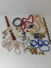 Vintage Costume Jewelry Lot Necklaces Bracelets Watch Cufflinks Pins Mixed...