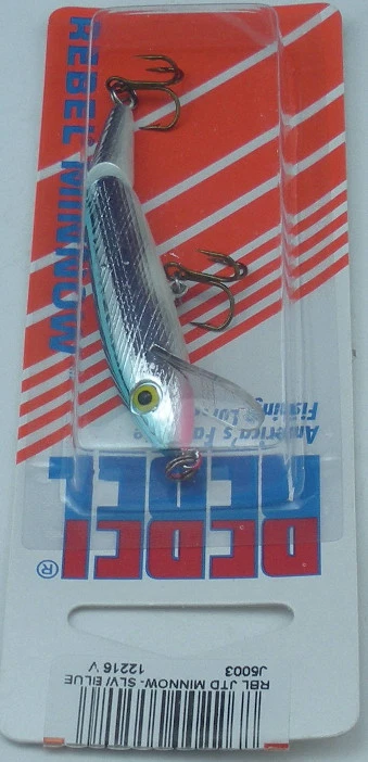 Rebel J5003 2 1/2" flutuador articulado minnow corredor raso 1/8 oz prata/preto - Imagem 3 de 4