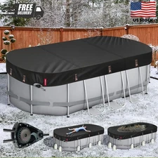 Winter Oval Pool Cover for 9x18 Ft Bestway/Intex/Coleman Frame Oval Pool