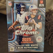 Topps Chrome NFL 2025 Box Red White Blue Refractors Cam Ward Drake Maye