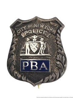 New York Obsolete Police Benevolent Association Police Badge Pin