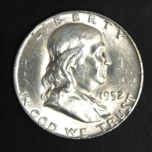 1952-D Franklin Half Dollar BU 90% Silver Brilliant Uncirculated Proof Like Coin