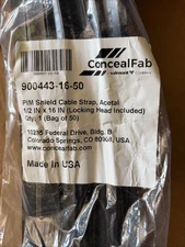 ConcealFab PIM Shield Cable Strap 16" x 1/2" Acetal Locking Head 900443-16-50