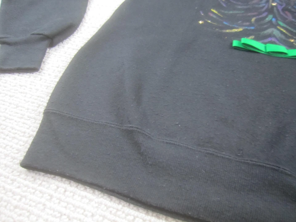 Винтажная женская толстовка Jerzees большая рождественская елка блестящий бант сделано в США 90-е - Изображение 2 из 4