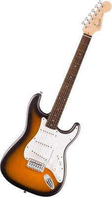 Squier by Fender Debut Collection Stratocaster E-Gitarre, Laurel-Griffbrett, Wei