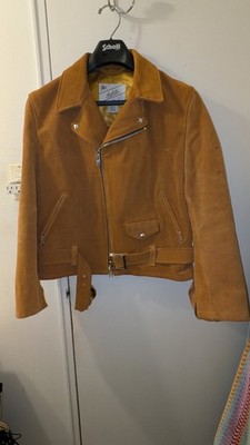 Blackstock & Weber x Schott Perfecto 618 Tan Tobacco Suede Leather Jacket Medium