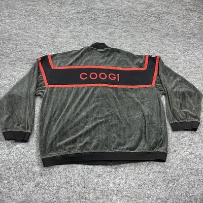 Coogi Jacket Mens 4XL Gray Velour Full Zip Hip Hop Rap Streetwear