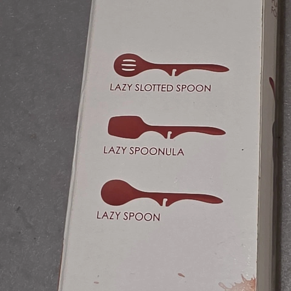 Rachel Ray Lazy Tools Juego de 3 Piezas Nuevo en Caja Cuchara Ranurada Cuchara Silicona Roja Foto 4 de 4