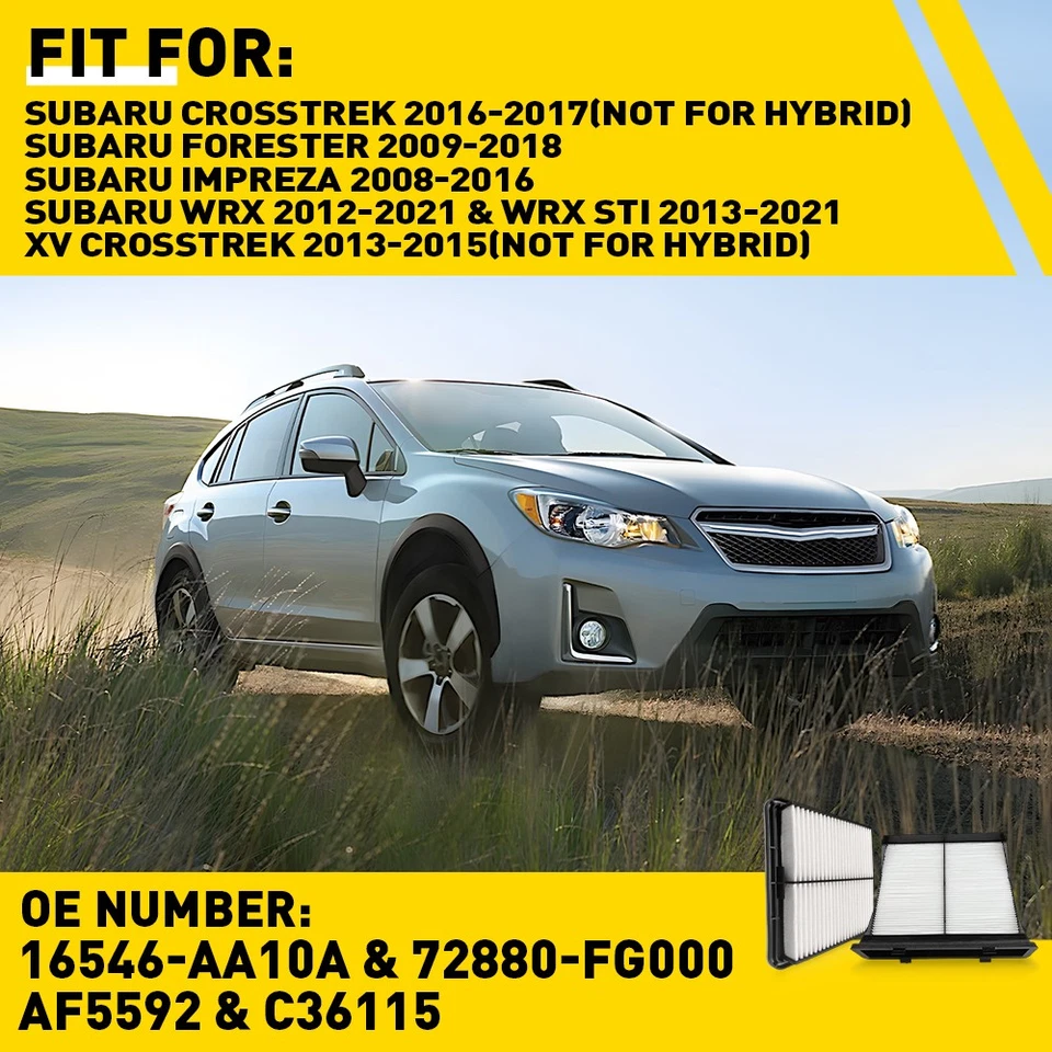 Combo de filtro de motor y cabina Air Fit Subaru WRX STI 2013-2021 XV Crosstrek 2013-15 Foto 2 de 4