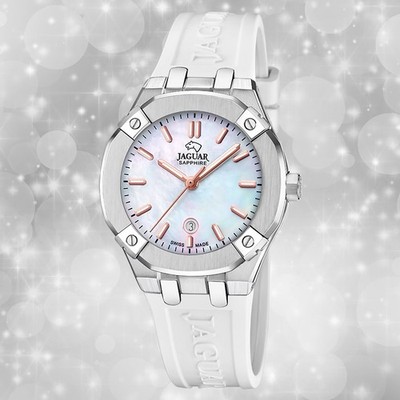 Damen Armbanduhr Silikon weiß Jaguar UJ1017/1