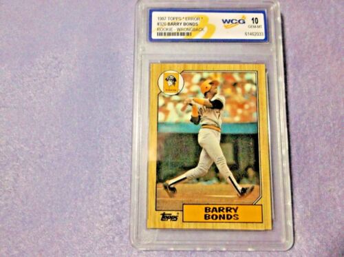 1987 TOPPS WRONG BACK ERROR BARRY BONDS ROOKIE CARD SPIKE OWEN BACK GM MT 10  - 第 1/4 張圖片