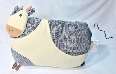 Plush Stuffed Animal Cow Tail Hooves Herringbone Nantucket Dist. UNIQUE 14 x11 