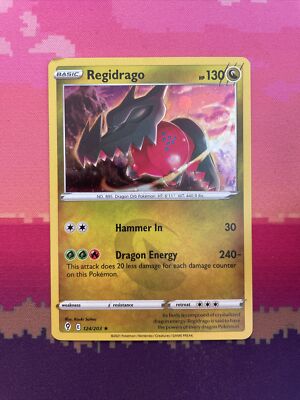 Pokemon Karte Regidrago Evolving Skies Cosmo Holo Rare 124/203 Near Mint
