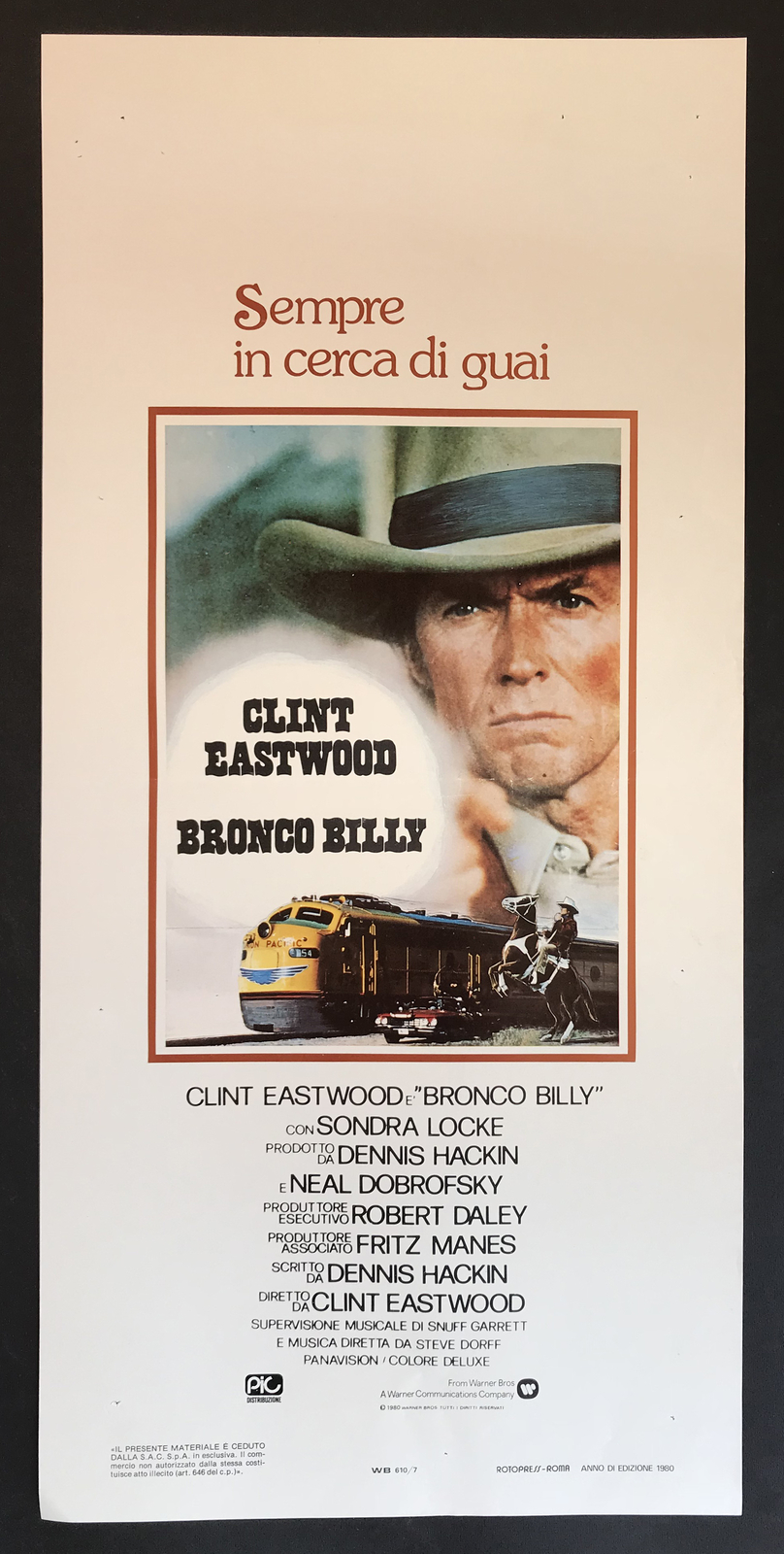 Locandina originale film Bronco Billy (1980) - Regia di Clint Eastwood