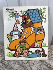 Vintage Playskool Puzzle OLD WOMAN IN THE SHOE 290-09 Made in USA 15 Pieces
